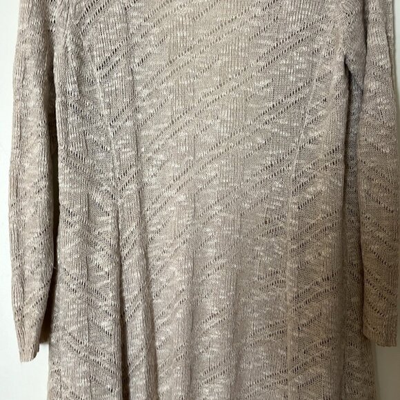 ✨🕊️ Vintage Eileen Fisher Beige Open Front Lightweight Knit Cardigan Sweater - Picture 11 of 12